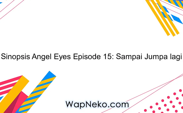 Sinopsis Angel Eyes Episode 15: Sampai Jumpa lagi